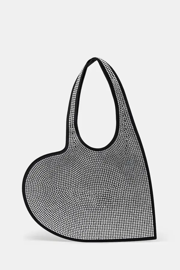 coperni Torba Coperni Crystal-Embellished Mini Heart Tote