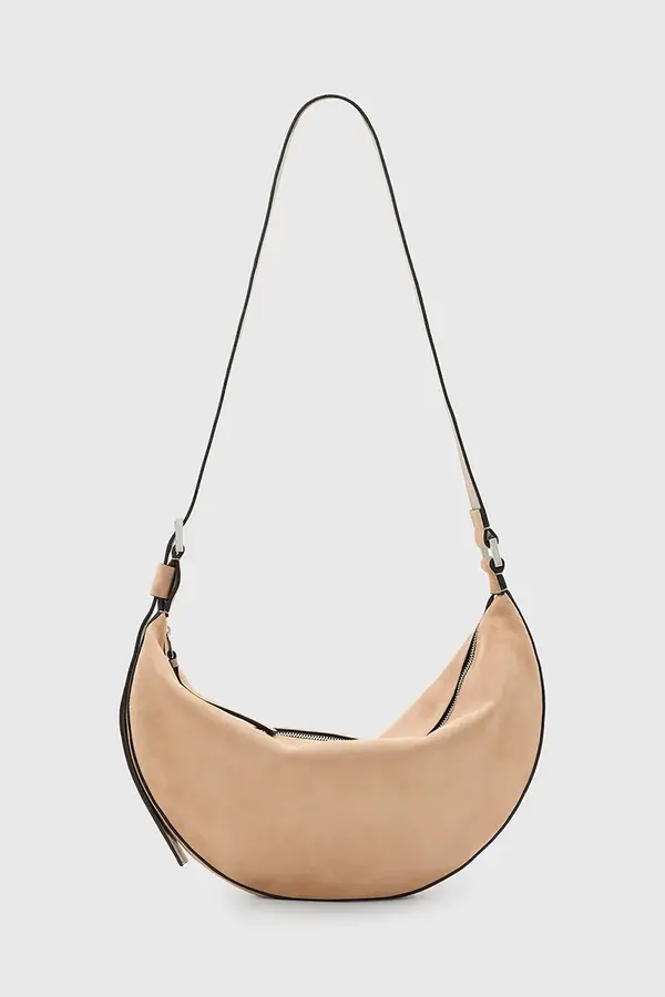 AllSaints Torba od brušene kože AllSaints HALFMOON