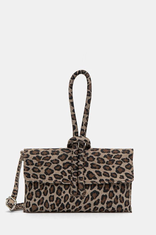 Answear Lab Torba od brušene kože Answear Lab boja: bež