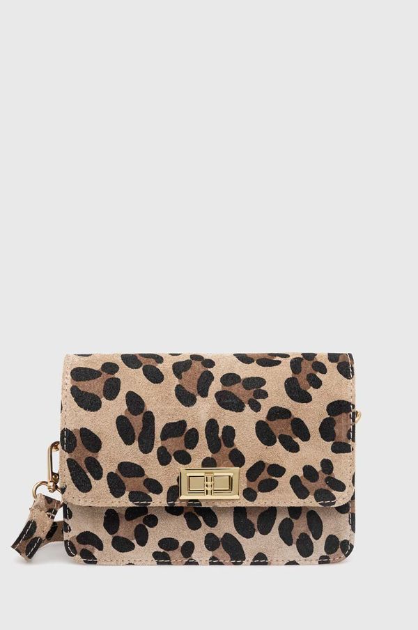 Answear Lab Torba od brušene kože Answear Lab boja: bež