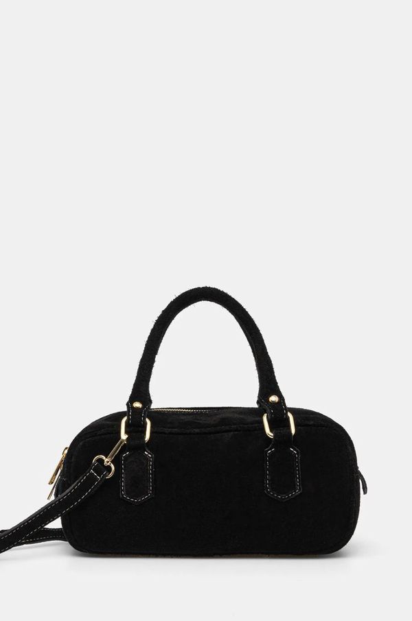 Answear Lab Torba od brušene kože Answear Lab boja: crna