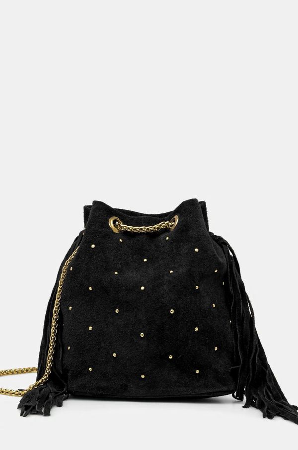 Answear Lab Torba od brušene kože Answear Lab boja: crna