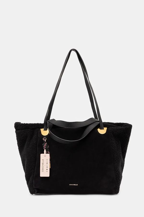 Coccinelle Torba od brušene kože Coccinelle COCCINELLEXINUIKIIOLIV.E. boja: crna, E1 R2F 11 02 01