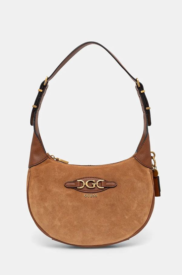 Guess Torba od brušene kože Guess MALVA boja: smeđa, HWSB94 94030