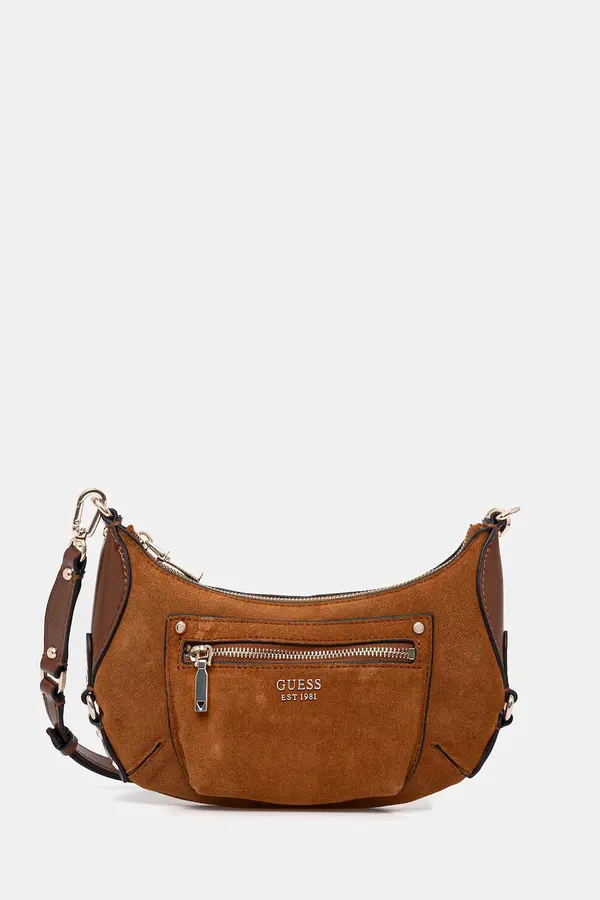 Guess Torba od brušene kože Guess MARSHA
