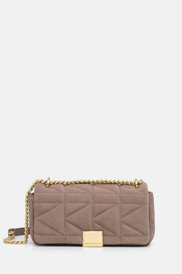 Karl Lagerfeld Torba od brušene kože Karl Lagerfeld boja: siva, 246W3088