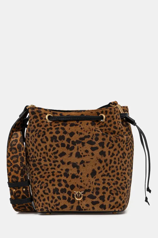 Pinko Torba od brušene kože Pinko Leopard print