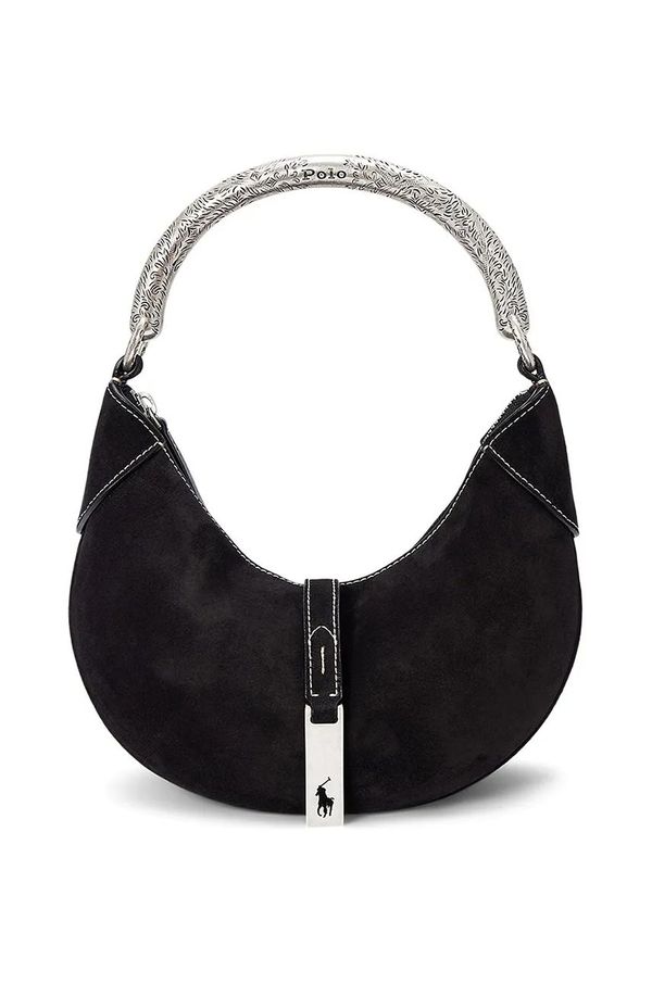 Polo Ralph Lauren Torba od brušene kože Polo Ralph Lauren boja: crna, 428938039