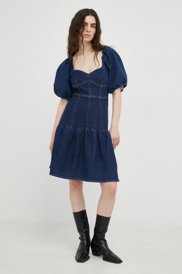 Gestuz Traper haljina Gestuz boja: tamno plava, mini, širi se prema dolje