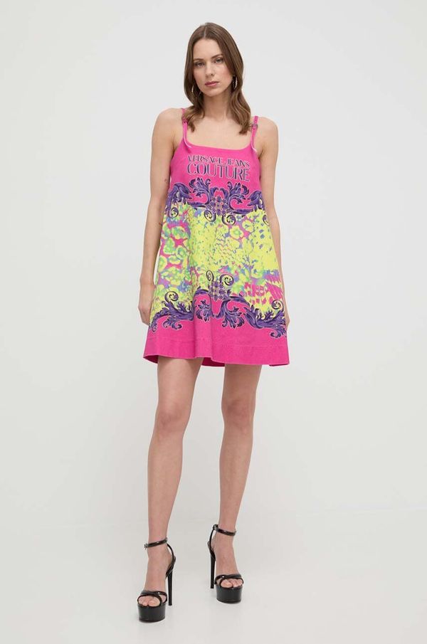 Versace Jeans Couture Traper haljina Versace Jeans Couture boja: ružičasta, mini, širi se prema dolje