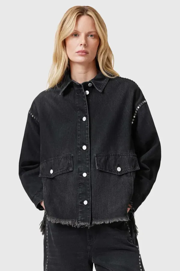 AllSaints Traper jakna AllSaints HETTIE boja: crna, za prijelazno razdoblje, oversize, W089PC