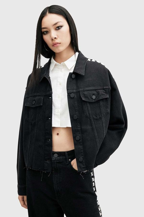 AllSaints Traper jakna AllSaints PIPER STUD SHACKET za žene, boja: crna, za zimu, oversize, W112PB