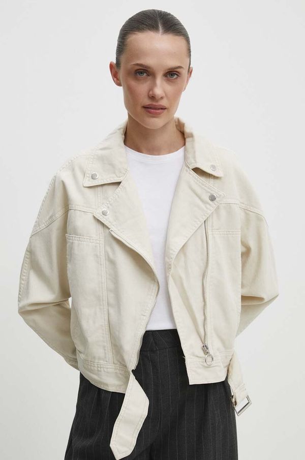 Answear Lab Traper jakna Answear Lab za žene, boja: bež, za prijelazno razdoblje, oversize