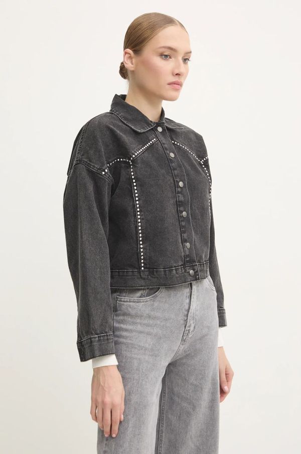 Answear Lab Traper jakna Answear Lab za žene, boja: crna, za prijelazno razdoblje, oversize