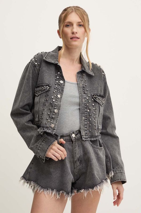 Answear Lab Traper jakna Answear Lab za žene, boja: siva, za prijelazno razdoblje, oversize