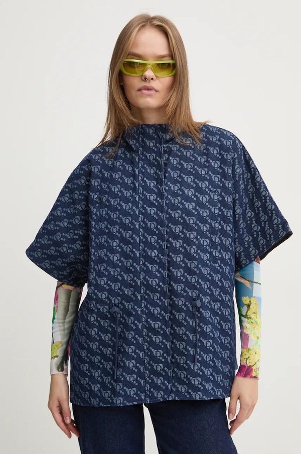 Desigual Traper jakna Desigual IMAGO R za žene, boja: tamno plava, za prijelazno razdoblje, 24WAID02