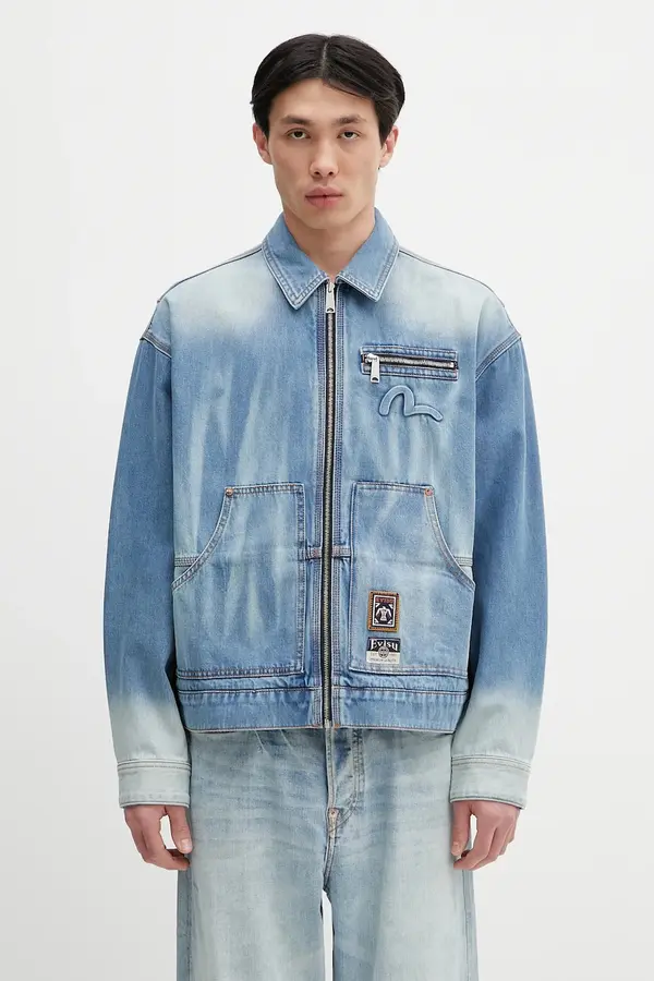 Evisu Traper jakna Evisu Worker Denim w Emboss Kamon