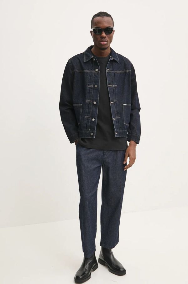 Guess Jeans Traper jakna Guess Jeans za muškarce, boja: tamno plava, za prijelazno razdoblje, M4BN46 D5HS1