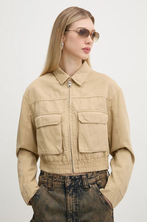 Hugo Blue Traper jakna Hugo Blue za žene, boja: bež, za prijelazno razdoblje, oversize, 50530800