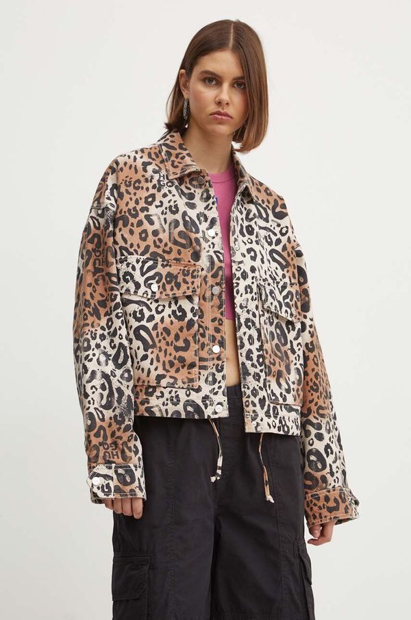 Hugo Traper jakna HUGO za žene, boja: smeđa, za prijelazno razdoblje, oversize, 50516527