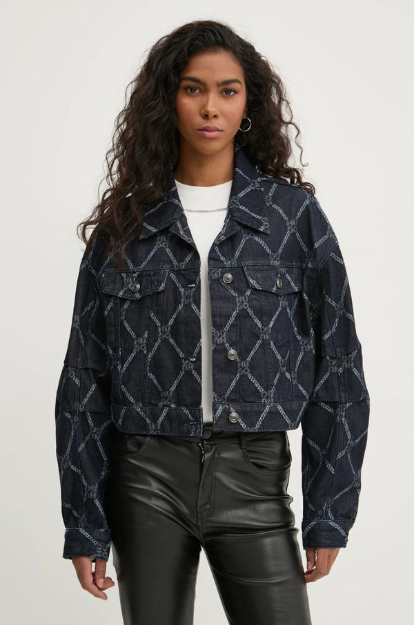 Hugo Traper jakna HUGO za žene, boja: tamno plava, za prijelazno razdoblje, 50530300