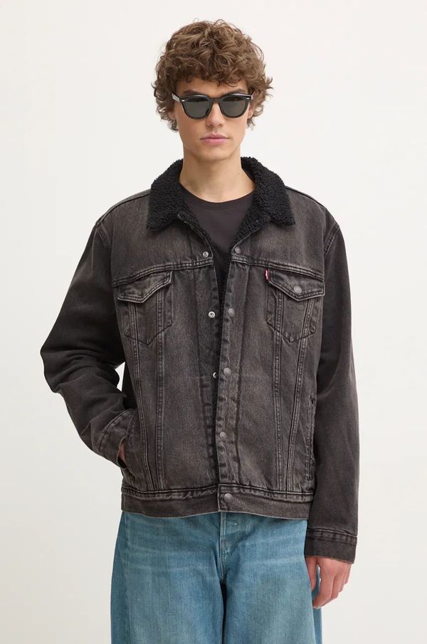 Levi's Traper jakna Levi's za muškarce, boja: crna, za prijelazno razdoblje