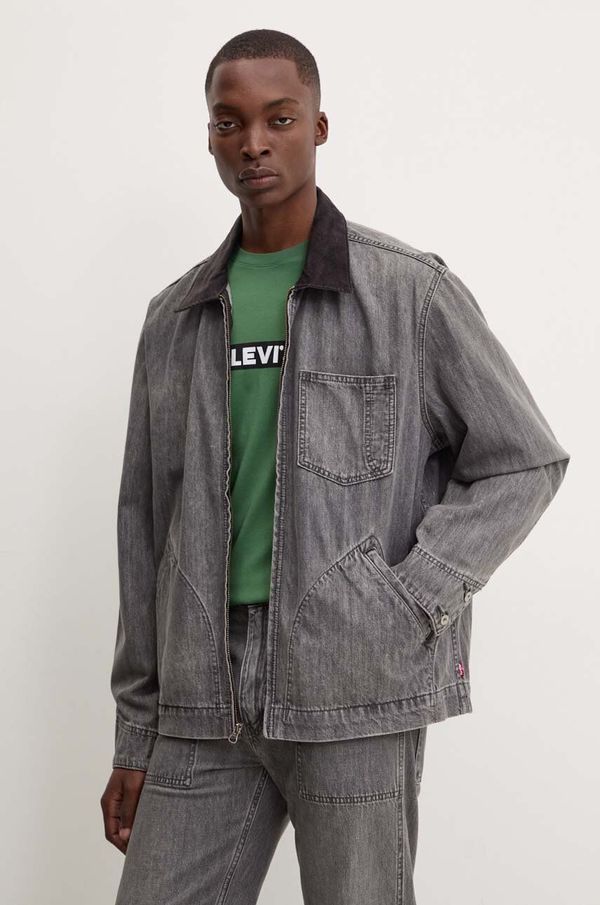 Levi's Traper jakna Levi's za muškarce, boja: siva, za prijelazno razdoblje, oversize, A8635