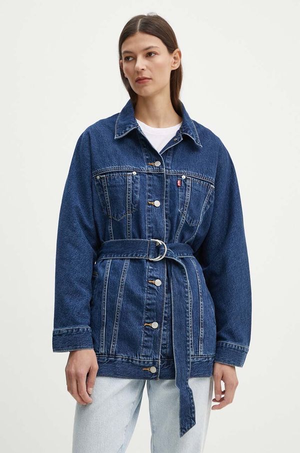 Levi's Traper jakna Levi's za žene, boja: tamno plava, za prijelazno razdoblje, oversize, A9368