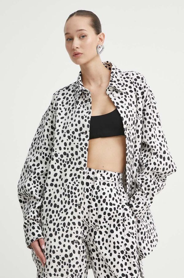 Moschino Jeans Traper jakna Moschino Jeans za žene, boja: bijela, za prijelazno razdoblje, oversize