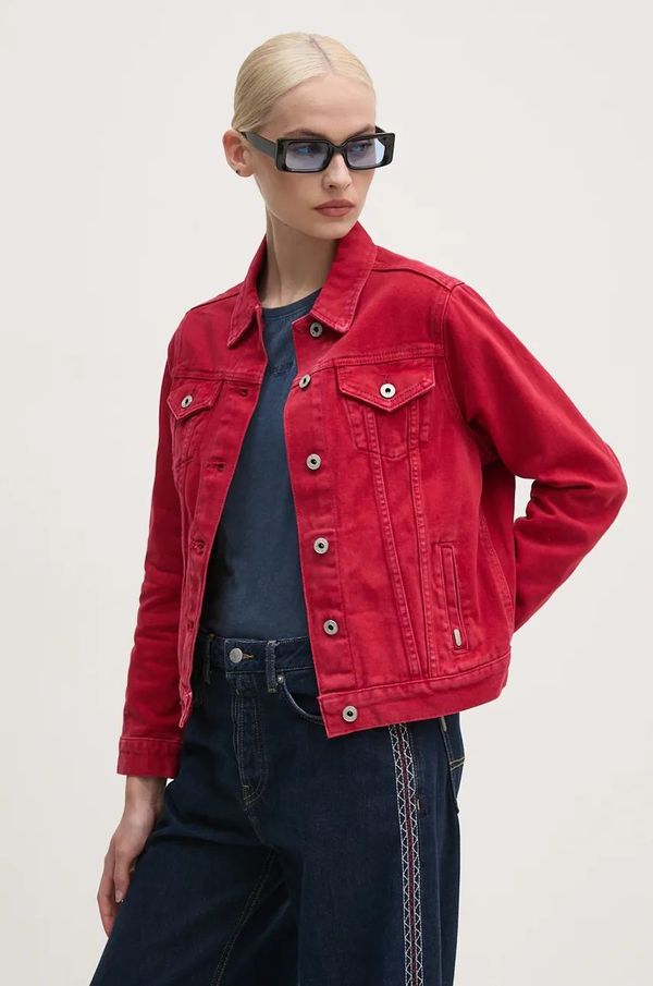Pepe Jeans Traper jakna Pepe Jeans REGULAR JACKET za žene, boja: crvena, za prijelazno razdoblje, PL402432YH3