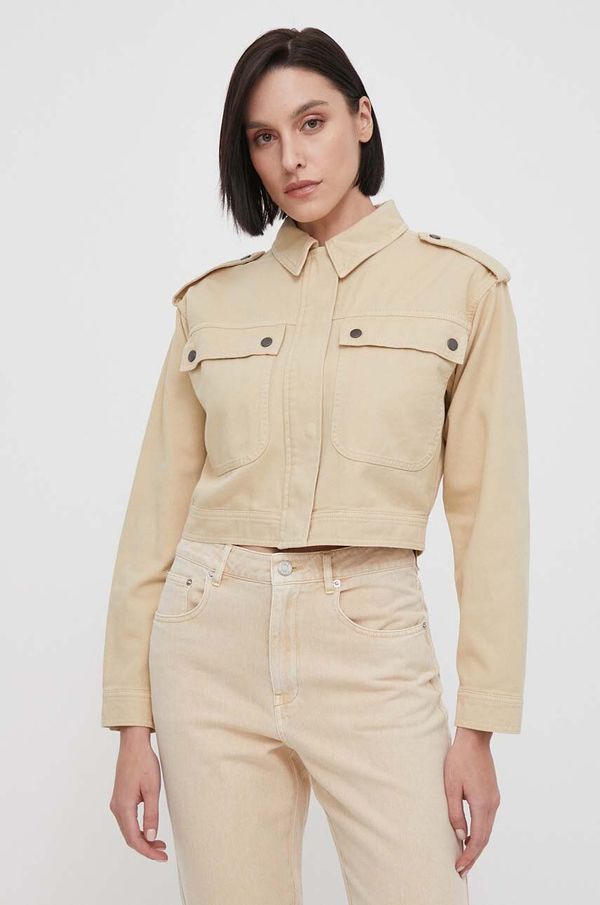 Pepe Jeans Traper jakna Pepe Jeans za žene, boja: bež, za prijelazno razdoblje, oversize