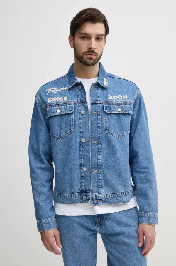 Red Bull Racing x Pepe Jeans Traper jakna Red Bull Racing x Pepe Jeans PRINTED RACE JACKET za muškarce, za prijelazno razdoblje, oversize, RM400019R17