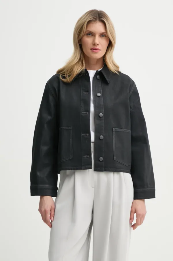 Samsoe Samsoe Traper jakna Samsoe Samsoe SANADINA za žene, boja: crna, za prijelazno razdoblje, oversize, F24400175