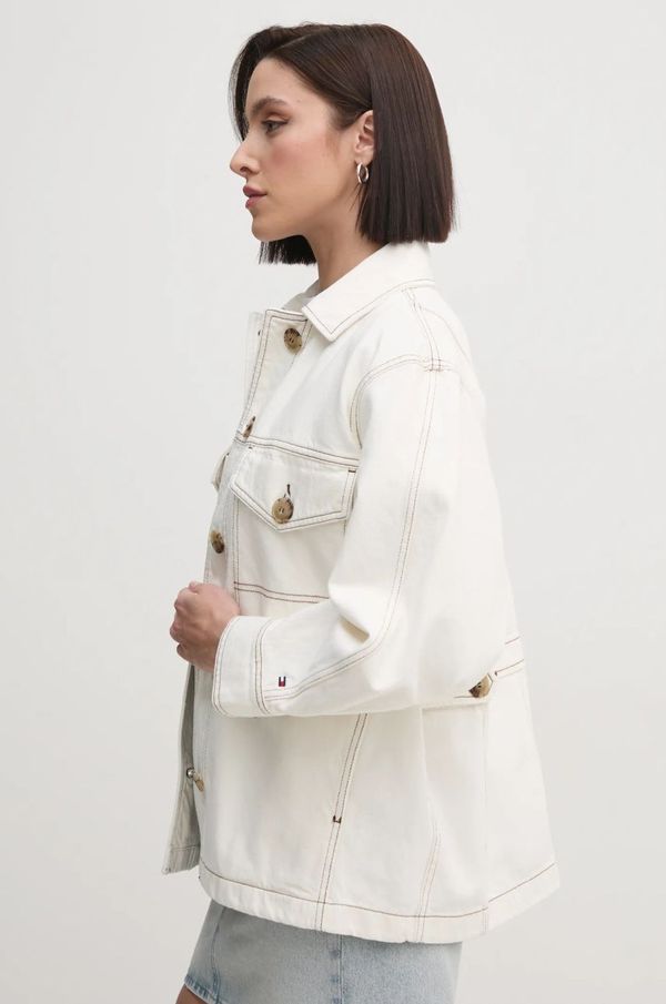 Tommy Hilfiger Traper jakna Tommy Hilfiger za žene, boja: bež, za prijelazno razdoblje, WW0WW43728