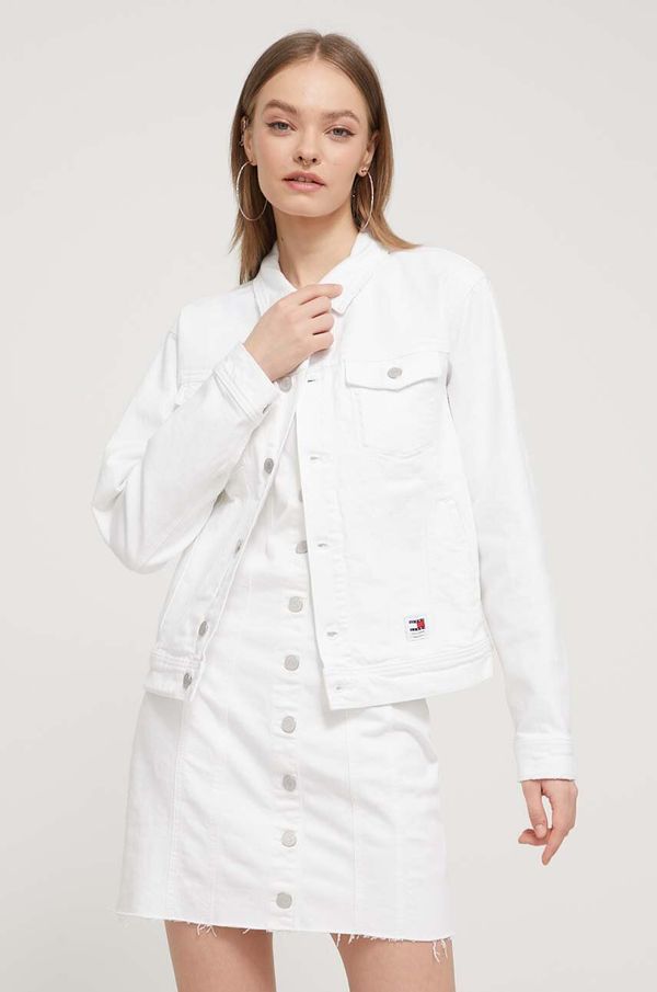 Tommy Jeans Traper jakna Tommy Jeans za žene, boja: bež, za prijelazno razdoblje