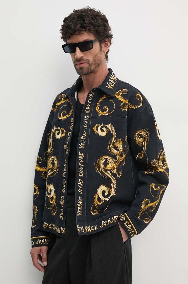 Versace Jeans Couture Traper jakna Versace Jeans Couture za muškarce, boja: crna, za prijelazno razdoblje, oversize, 77GAS40P ES125LO1