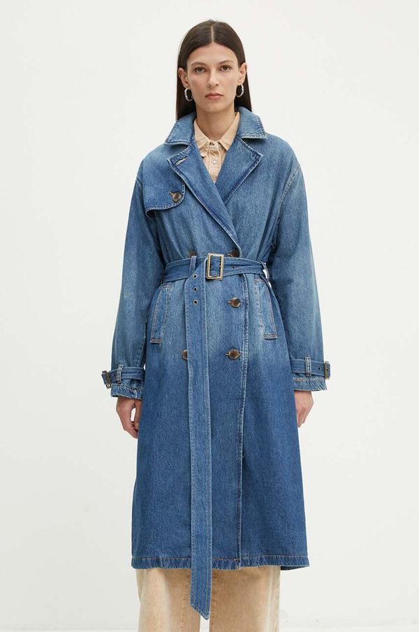 Levi's Traper kaput Levi's za žene, boja: tamno plava, za prijelazno razdoblje, kopčanje u dva reda, A8976