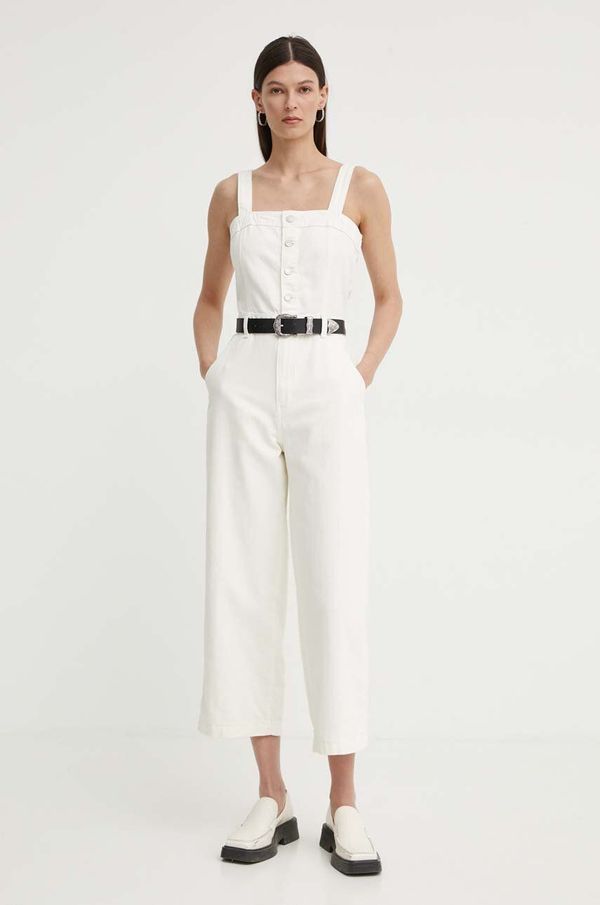 Levi's Traper kombinezon Levi's boja: bež, pamučni, s kockastim izrezom, A8648