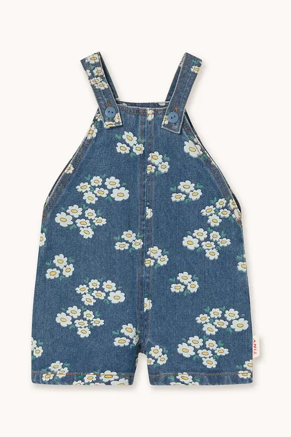 Tinycottons Traper kombinezon za bebe Tinycottons BLOSSOMS DENIM SHORT DUNGAREE