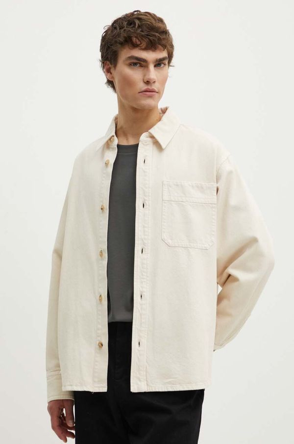 A.P.C. Traper košulja A.P.C. surchemise basile cavalier za muškarce, boja: bež, relaxed, s klasičnim ovratnikom, COGZV.H02939