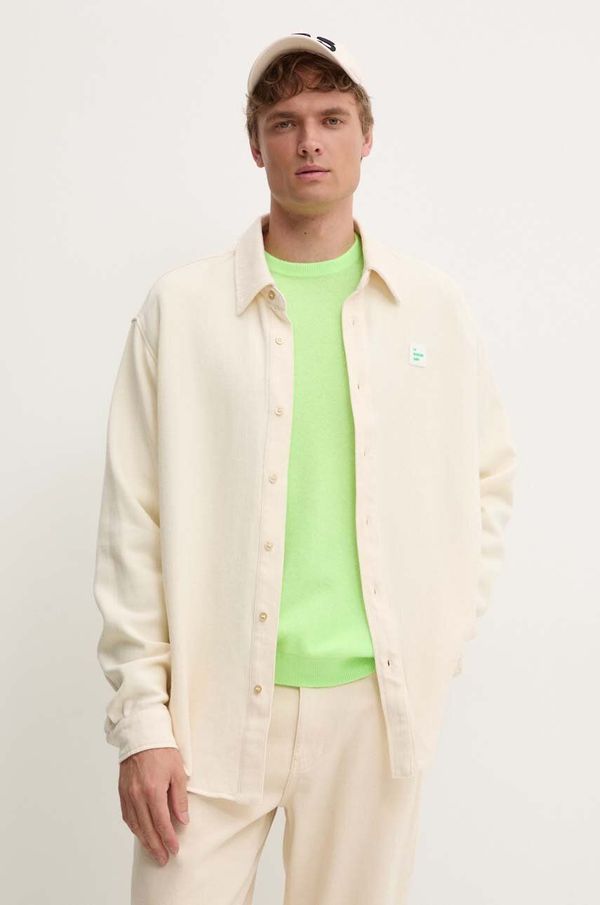 American Vintage Traper košulja American Vintage za muškarce, boja: bež, regular, s klasičnim ovratnikom, MAFA06BH24