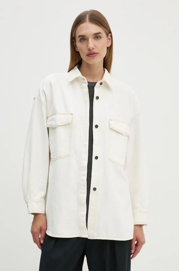 American Vintage Traper košulja American Vintage za žene, boja: bež, relaxed, s klasičnim ovratnikom, JOZ06AH24