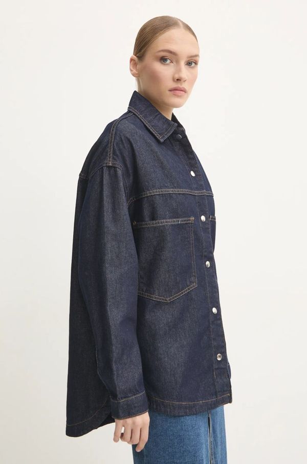 Answear Lab Traper košulja Answear Lab za žene, boja: tamno plava, relaxed, s klasičnim ovratnikom