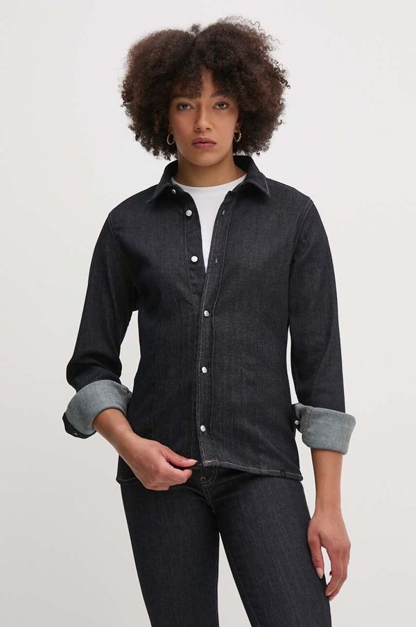 Calvin Klein Jeans Traper košulja Calvin Klein Jeans za žene, boja: tamno plava, regular, s klasičnim ovratnikom, J20J224052