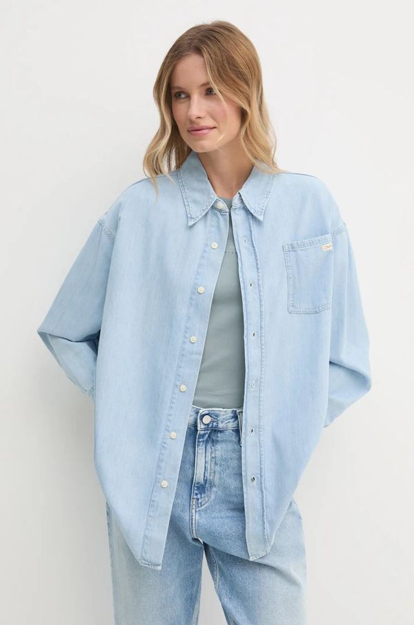 Calvin Klein Jeans Traper košulja Calvin Klein Jeans za žene, relaxed, s klasičnim ovratnikom, J20J225010