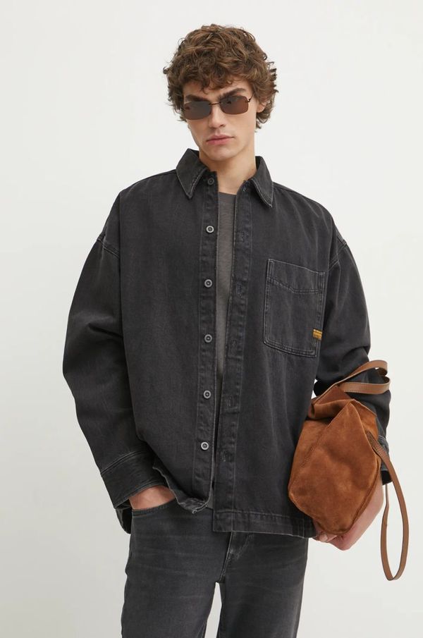 G-Star Raw Traper košulja G-Star Raw za muškarce, boja: crna, relaxed, s klasičnim ovratnikom, D23007-D772