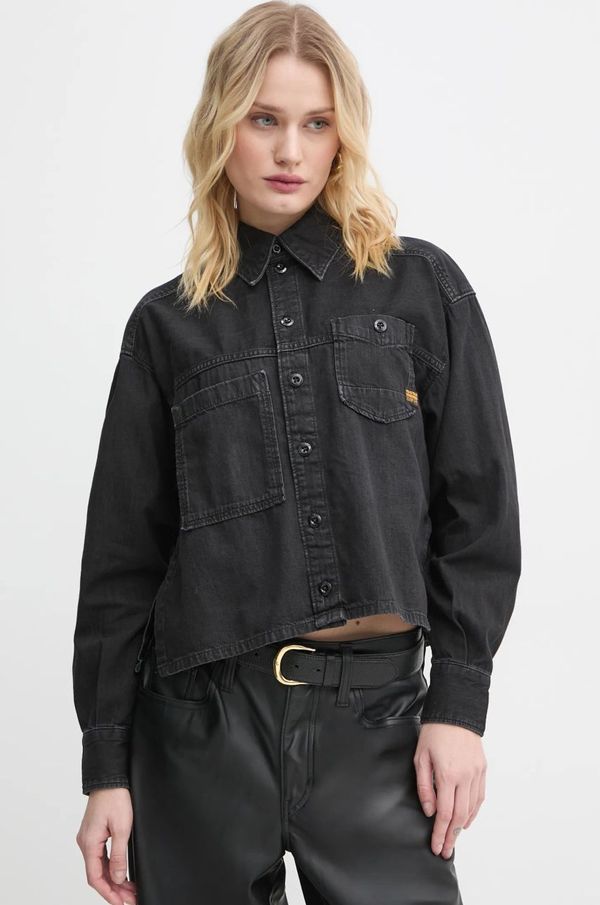 G-Star Raw Traper košulja G-Star Raw za žene, boja: crna, relaxed, s klasičnim ovratnikom, D25516-D540
