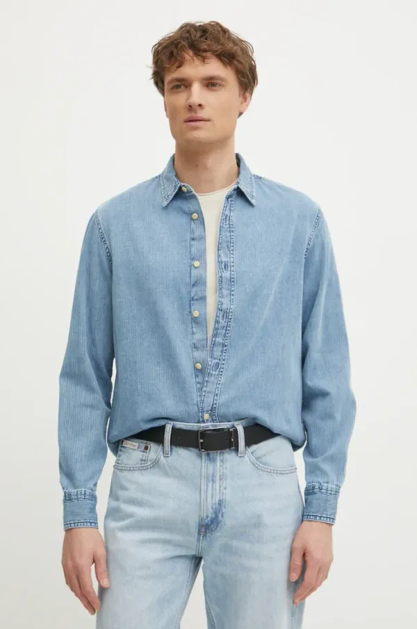 Guess Traper košulja Guess RONNIE za muškarce, regular, s klasičnim ovratnikom, M5RH77 D5L01