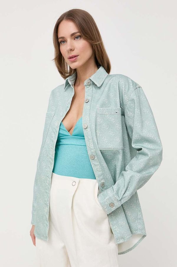 Guess Traper košulja Guess za žene, boja: zelena, relaxed