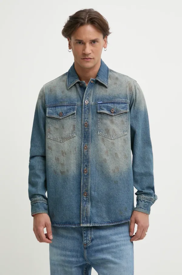 HUGO Blue Traper košulja Hugo Blue za muškarce, boja: tamno plava, regular, s klasičnim ovratnikom, 50534187